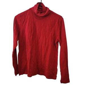 Croft & Barrow Red Turtleneck Top Size Medium Cotton